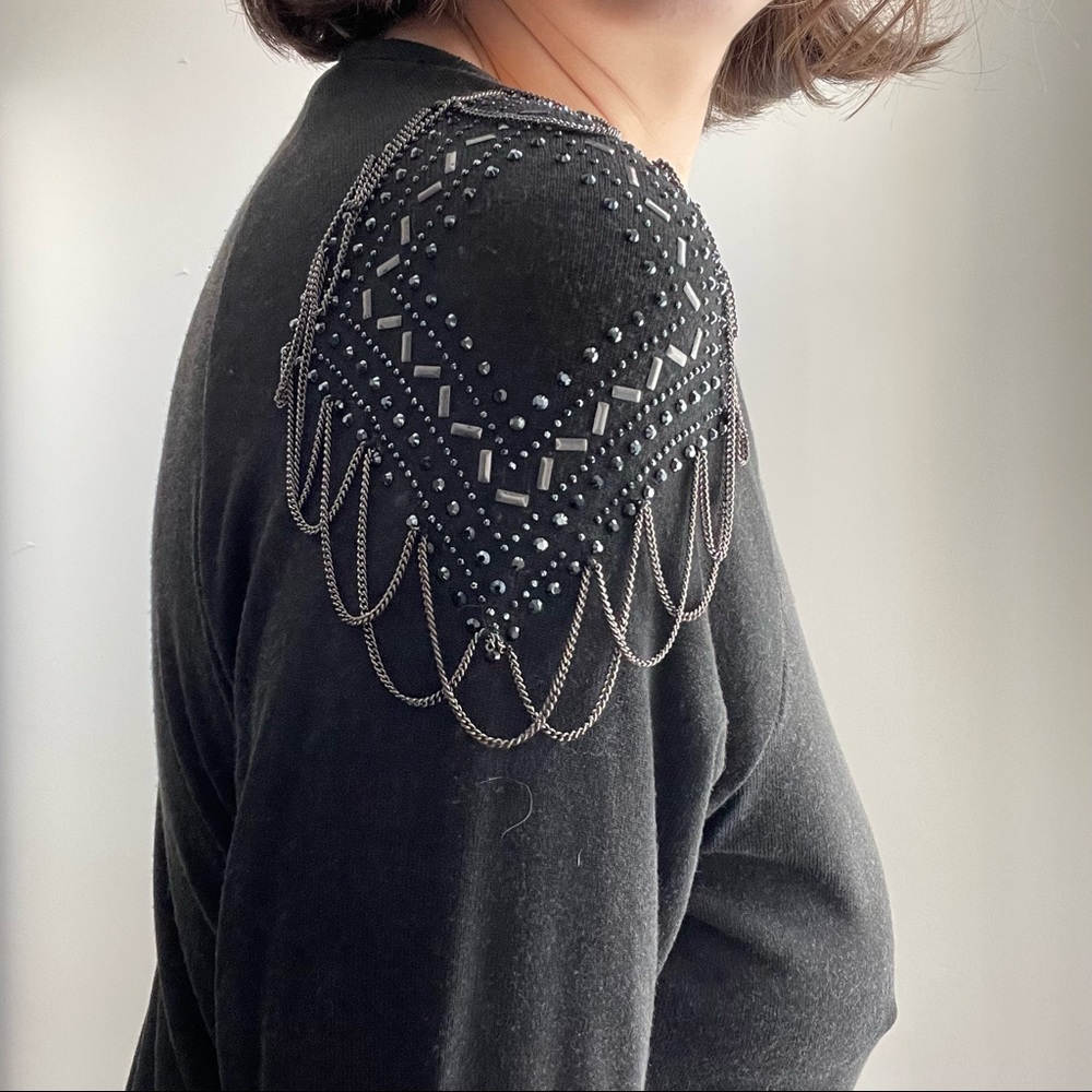 Turkish Designer deadstock top embellished shoulders